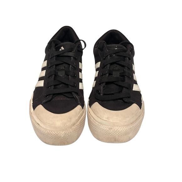 Adidas Bravada 2.0 Platform Skater Sneakers •Women 7.5• Black White Canvas Shoes - Picture 2 of 9